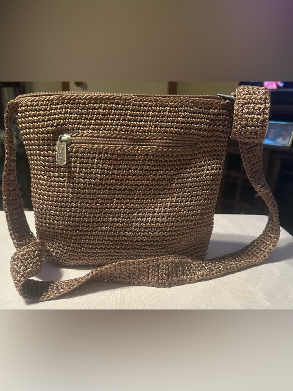 THE sak Tan Hobo Crocheted Crossbody Bag
